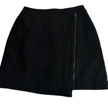White House Black Market WhBM Black Faux Suede Zipper Skirt Size 8 - $25.73