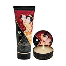 Romantic Massage Gift Set - Edible Massage Cream &amp; Soy Massage Candle - Relaxing - $34.95