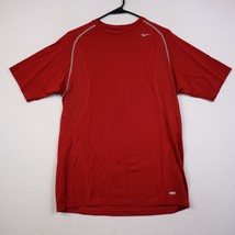 Nike Pro T-Shirt Adult Medium Red Fitted Vented Gym Casual Workout Active Mens - £8.68 GBP