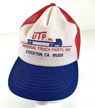 Vintage USA Mesh Snapback Trucker Hat Ball Cap Red White Blue UTP Stockt... - $414.11 MXN