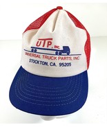 Vintage USA Mesh Snapback Trucker Hat Ball Cap Red White Blue UTP Stockt... - $409.53 MXN