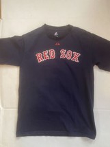 Boston Red Sox Majestic MLB Shirt Size M Dustin Pedroia # 15 Blue - £15.62 GBP