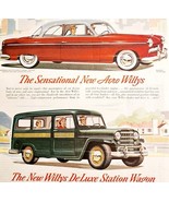 1952 Willys Overland Aero Deluxe Station Wagon Advertisement Automobilia... - $733.34 MXN