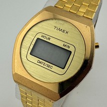 Vintage Timex Digital Quartz Watch Men Gold Tone ~ For Parts Repair - $26.59