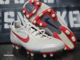 2007 Nike Tiempo Mystic FG White/Red Leather Soccer Cleats 312133 164 Women 6.5 - $139.32