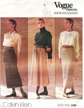 Misses&#39; SKIRTS Vintage 1986 Vogue Pattern 1790 Size 12 - $12.00