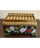 Vintage Chinese Chinoiserie Gilt and Enameled Snuff Trinket Box with Aba... - $619.27 MXN