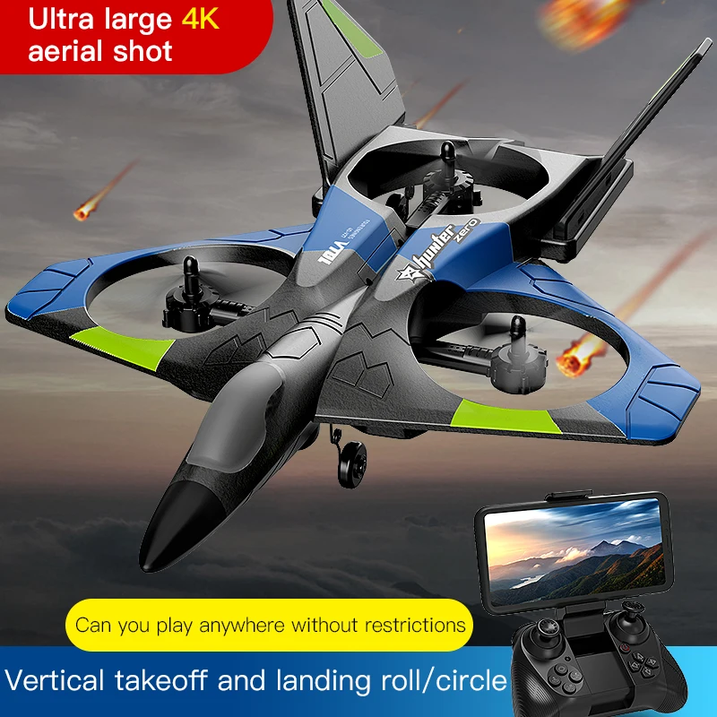 V27 Rc Foam Plane with 4K Camera Aircraft Glider Radio Control Helicopter EPP - £51.83 GBP+