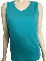 Chicos Women&#39;s Sleeveless V-Neck Knit Top Turquoise Size Small - $9.49
