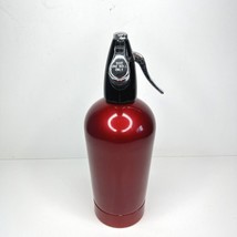 Red Seltzer Bottle Mid-Century BOC Made In England SCI/Z/P - $29.16