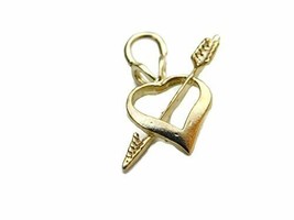 Heart with Arrow 14k Yellow Gold Charm pendant - £79.42 GBP