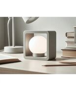 Modern Cube Table Lamp Shade Gray Minimalist Desk Light Housing Globe Bu... - $19.60