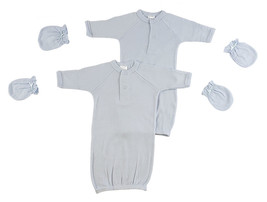 Boy 100% Cotton Preemie Boys Gowns and MIttens Preemie - £17.77 GBP