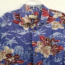 Havana Jacks Cafe Shirt Mens Large Hawaiian Blue Rayon Tropical Breeze Wear - £14.75 GBP