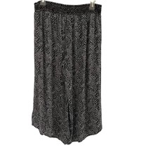 Retrology L Large Capri Pant Womens Elastic Waist Wide Leg Pull-on Black... - $12.99