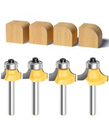 4Pcs Router Bit Set Feanron Router Bits 1/4 Inch Shank Set Cutting Diame... - $40.68 CAD