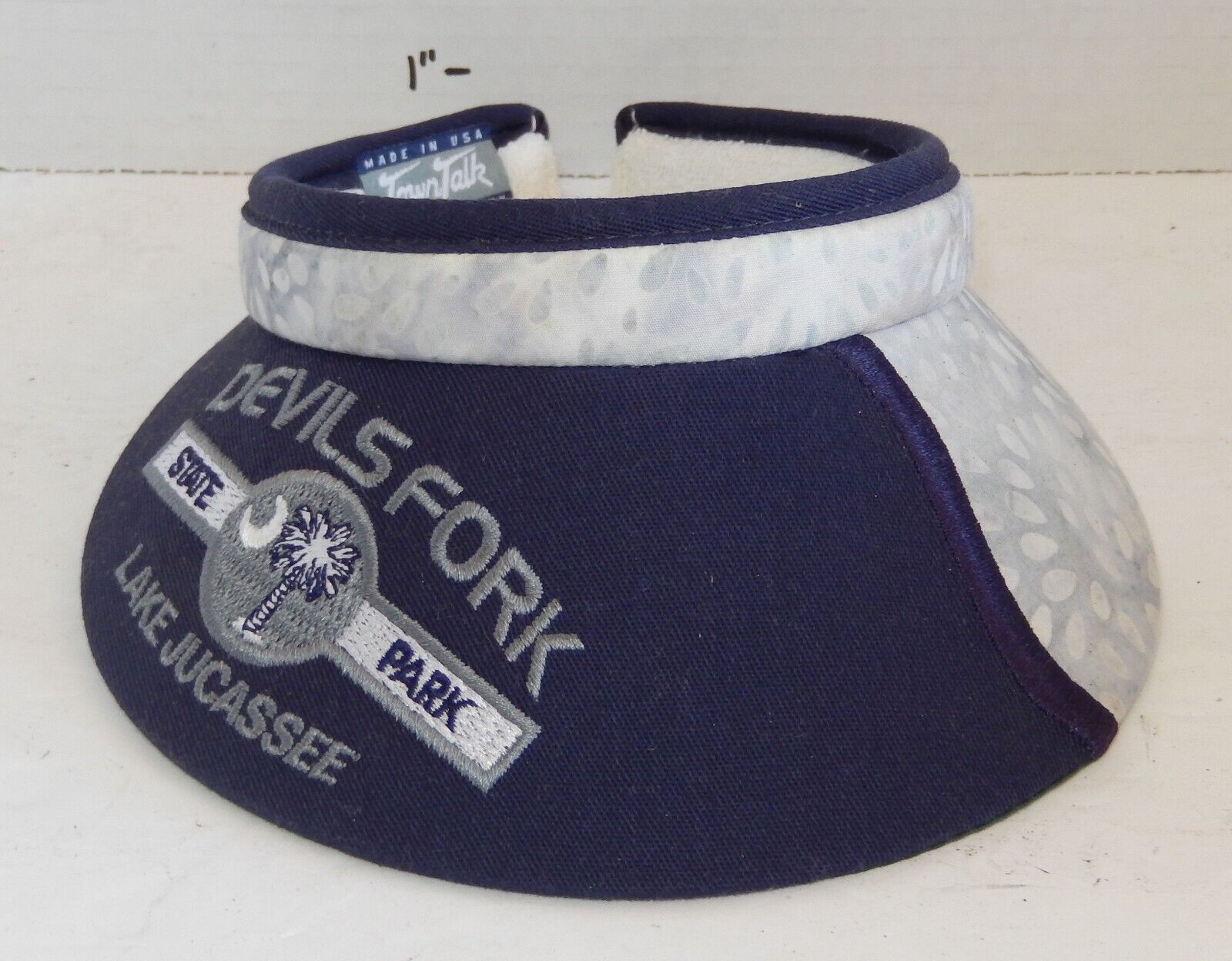 Womens Devils Fork State Park Golf Visor Hat Cap Blue White Lake Jucassee - $26.19
