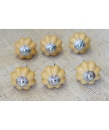 6 Yellow Ceramic Drawer Door Knob Pulls Handle Cabinet Knobs Dresser Har... - $13.99