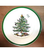 Spode Christmas Tree Salad Plate Green Trim 7 3/4&quot; England S3324 Vintage - €19,37 EUR