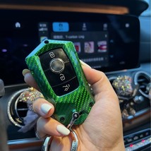 Summer Green Carbon Fiber Car Key Case Cover for Mercedes E C W205 W213 W176 CLA - £51.41 GBP