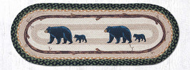 Earth Rugs OP-116 Mama &amp; Baby Bear Oval Patch Runner 13&quot; x 36&quot; - £35.47 GBP