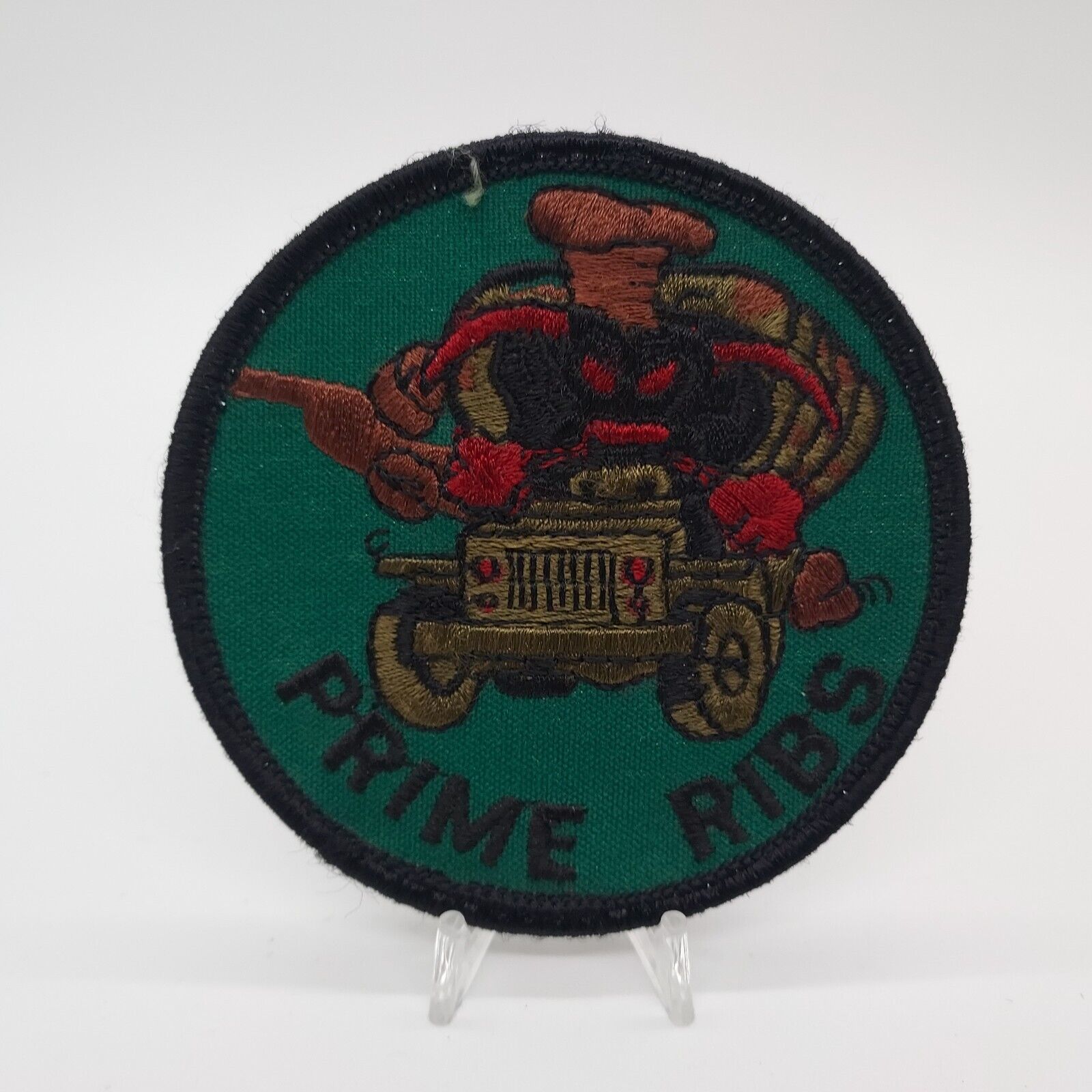 Primary image for Vintage US Air Force Civil Engineering Jeep on Green Prime Ribs Patch
