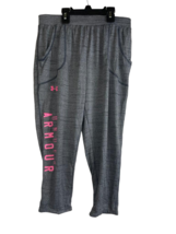 Under Armour Youth  Girls&#39; Tech Capri, Stealth Gray/Pink Punk, Large - $23.75