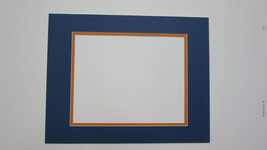 Picture Framing Mat Royal Blue with Saffron 16x20 for 11x14 photo CUSTOM MADE - £11.99 GBP