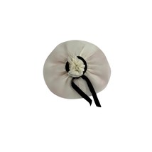 Vintage White Doll Hat with Black Ribbon—Fits Barbie, Clone, Fashion Dolls - $9.99