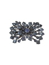 Vintage Estate Costume blue &quot;Rhinestone&quot; Silver Brooch Pin Jewelry - $284.76 MXN