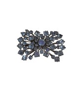 Vintage Estate Costume blue &quot;Rhinestone&quot; Silver Brooch Pin Jewelry - $15.20
