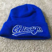 Men&#39;s Toboggan Hat Blue White Chicago - $23.94