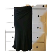 Donna Karan Collection Jersey Wrap Skirt Womens Petite P Black Trumpet Midi - $126.02 CAD