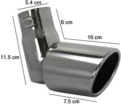 STEEL EXHAUST TRIM CURVED DOWN PIPE DROP MUFFLER TAIL PIPE TIP CAR DIESE... - €20,42 EUR