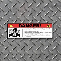 (2)2&quot; x 6&quot; Carbon Monoxide Danger Warning Decal Safety Label Boat Indoor... - $6.89