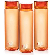 Cello Deluxe H2O Unbreakable Water Bottle Set, Set of 3, 1 Litre Orange - £49.87 GBP