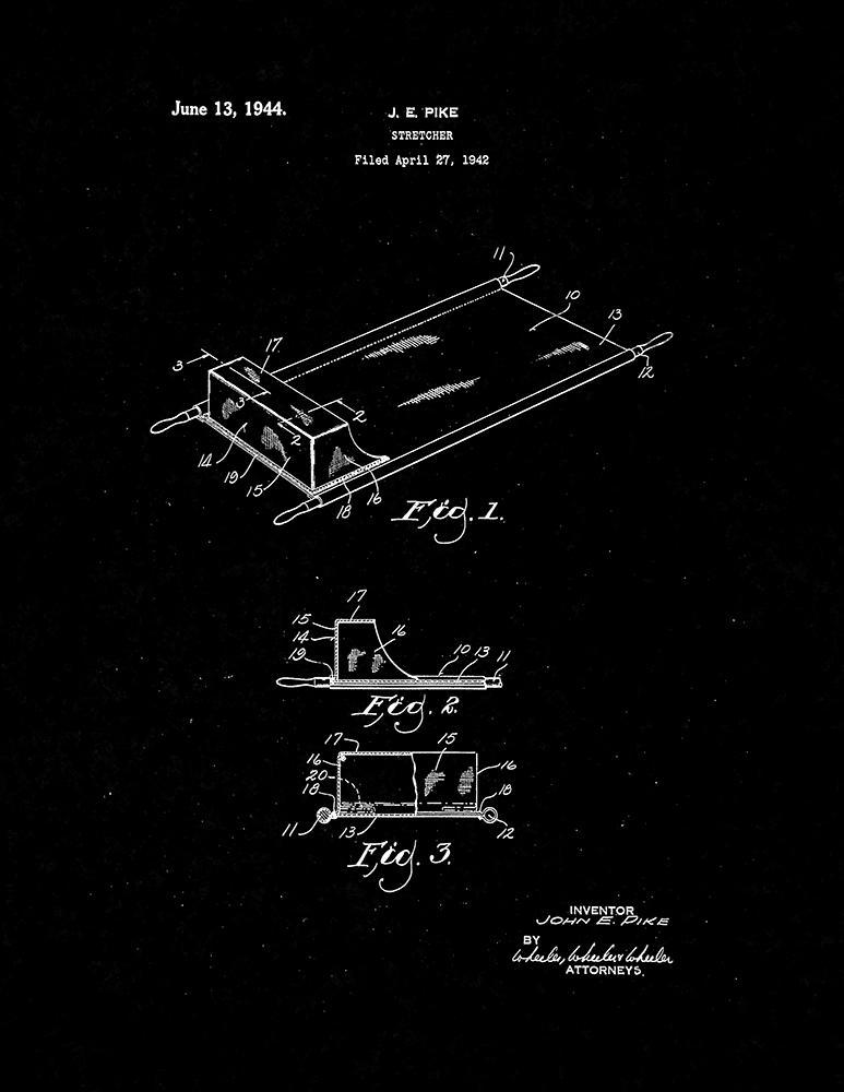 Stretcher Patent Print - Black Matte