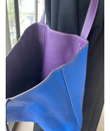 NIB HERMES 45cm Double Sens Blue Hydra/Ultraviolet Clemence Shoulder Bag... - £3,347.39 GBP