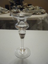 Clear Glass Candle Holder 6.5 Inches High - £3.58 GBP