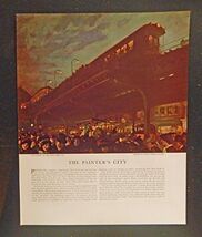 An item in the Home & Garden category: Six O'clock by John Sloan, the painters city, scarce 1933 print art. full color 