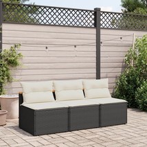 vidaXL Garden Sofa Black PE rattan Standard Modular Garden Sofa - $239.64 CAD