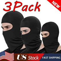3 Pack Black Uv Protection Motorcycle Cycling Ski Balaclava Hood Full Face Mask - £14.21 GBP