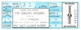 Todd Rundgren Konzert Ticket Stumpf Juli 21 1989 St Louis - £31.89 GBP