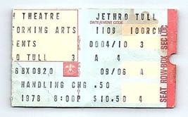 Jethro Tull Concierto Ticket Stub Noviembre 10 1978 las Vegas Nevada - £39.81 GBP