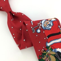 Yule Tie Greetings Red Santa Christmas Men&#39;s Necktie Tie #XO-239 New - £13.44 GBP