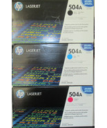 Genuine HP Laserjet Print Cartridge 504A You Pick Black, Magenta, Cyan - $102.49+