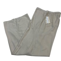 Midnight Sky Pants Womens L Ivory Linen Blend Wide Leg Pull On Beachy Co... - $513.50 MXN