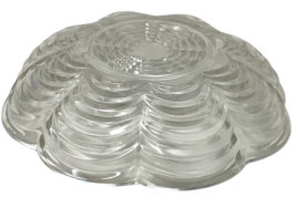 Vintage Clear Pressed Glass Candy Dish 6.25" Ribbed Pattern With Scalloped Edge image 5