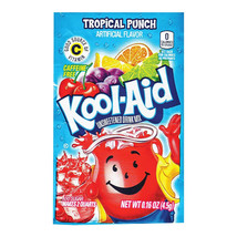 Full Box 48x Packets Kool-Aid Tropical Punch Soft Drink Mix | Caffeine F... - £20.53 GBP