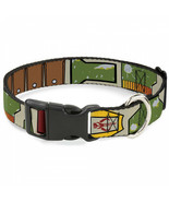Star Wars Boba Fett Utility Belt 1&quot; Wide Dog Collar Multi-Color - £24.22 GBP
